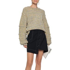 Maje Woman Marled Ribbed-knit Sweater Yellow